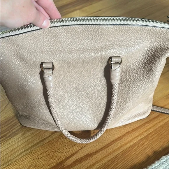 Tory Burch Tan/pink Shoulder Bag with Gold Hardware